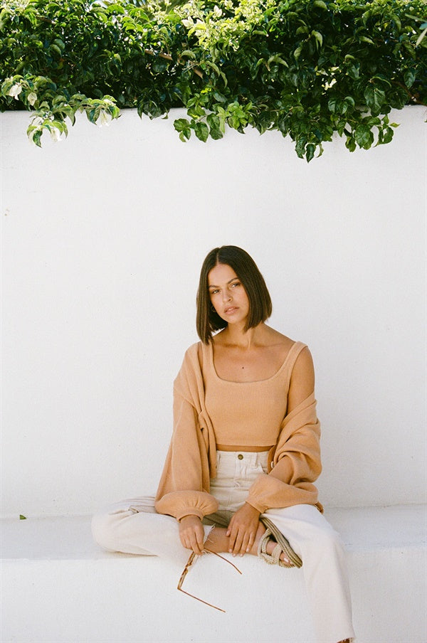 SAMPLE-Evalia Cardi - Tan