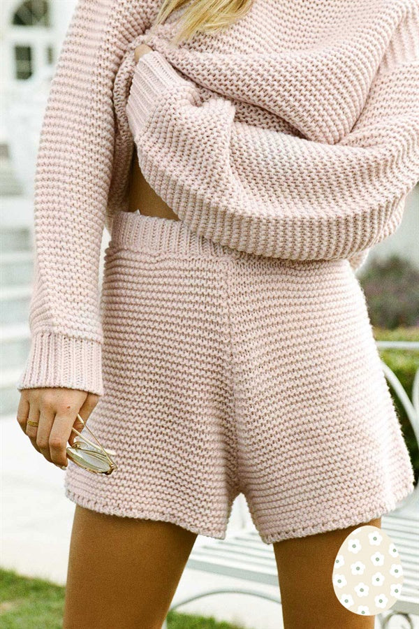 Noelle Knit Shorts - Pink