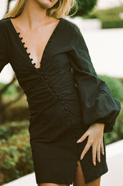 Minna Button Dress - Black