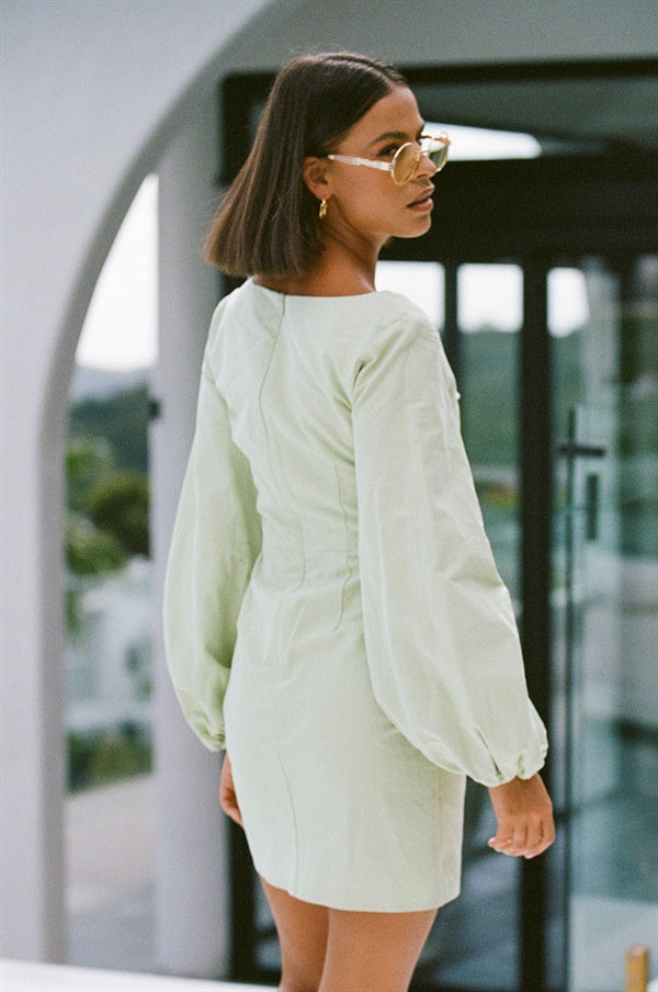SAMPLE-Minna Button Dress - Green