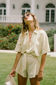 SAMPLE-Comfy Stripe Playsuit - Yellow