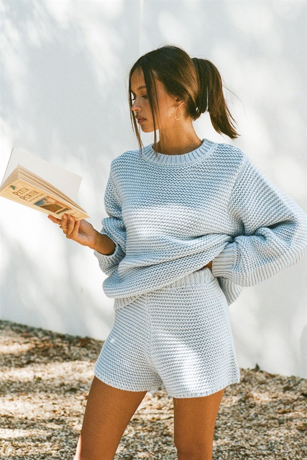 SAMPLE-Noelle Knit Sweater - Blue