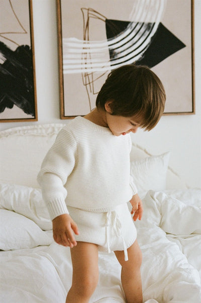 Vanilla Mini Knit Shorts