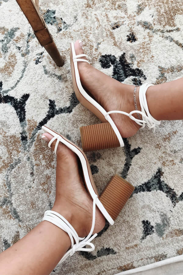 SAMPLE-Strappy Eva Heels - Ivory