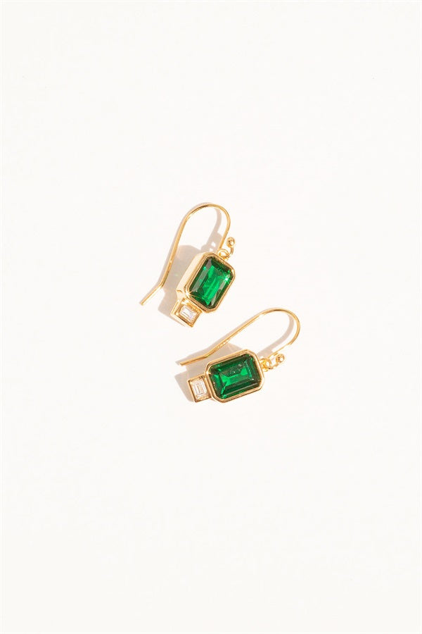 18K Emerald Earrings