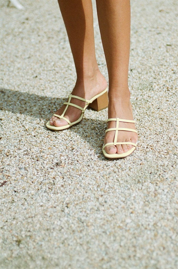 Jaune Strappy Sandals - Yellow