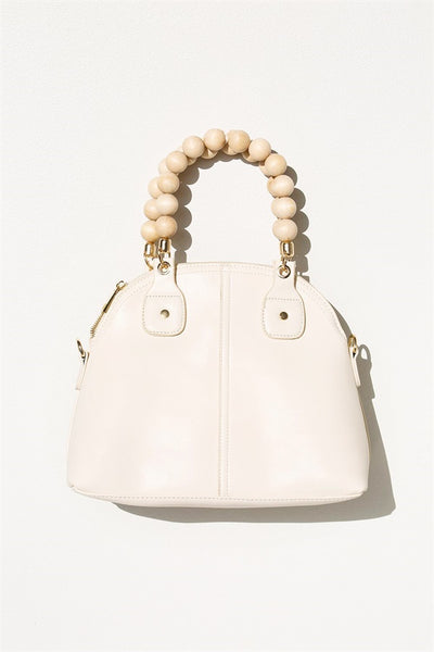 Bead Handle Tote - Cream