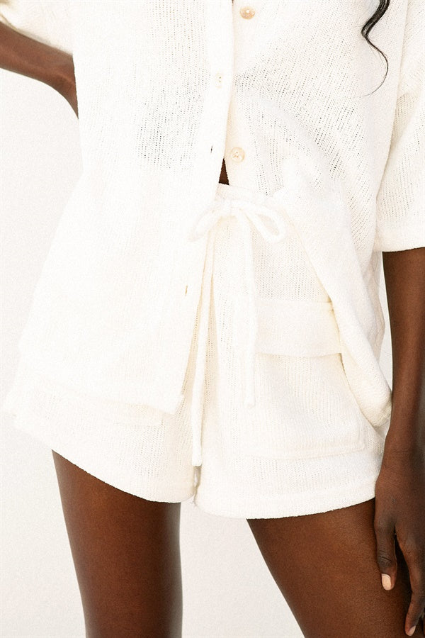 Kase Shorts - White Knit