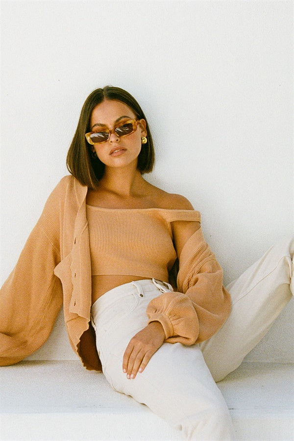 SAMPLE-Evalia Cardi - Tan