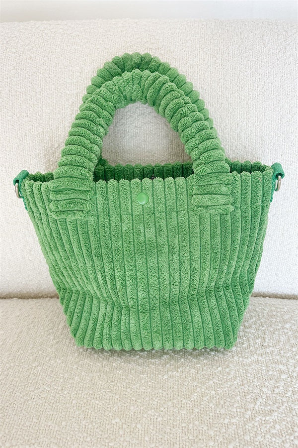 Minky Cord Bag - Green