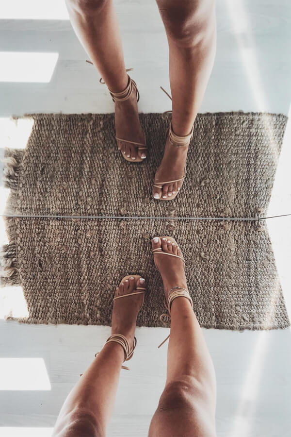 SAMPLE-Strappy Eva Heels - Tan